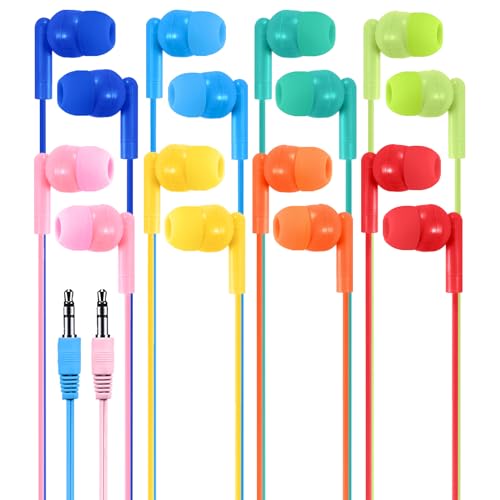XOSDA 32 Packs Kids Earbud Headphones Bulk, Wired Earphones with 3.5 mm Jack Multi Colored Perfect...