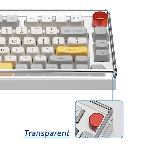 Image of Geekria Clear Acrylic Keypads Cover for 75% Knob Keyboard, Compatible with Keychron Q1 HE /Max /Pro, EPOMAKER TH80, Glorious GMMK Pro