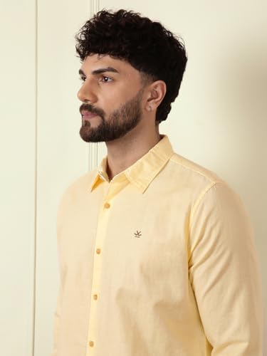 Image of WROGN Men's Linen Blend Shirt | Solid Styles | Slim Fit