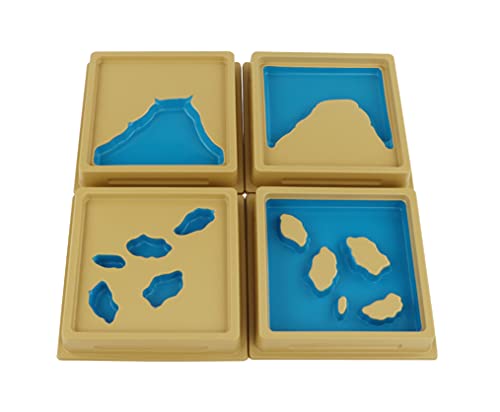 Yx-outdoor Terrain Model Montessori Science Teaching Aids,Children Recognize The Names and Features of The Terrain,Terrain Model Groove Mold 4 Pieces