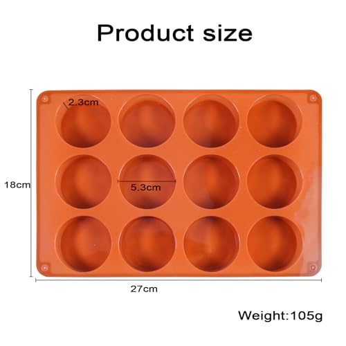 Melearch Muffin Trays, 12 Cavity Yorkshire Pudding Tray, Silicone Cupcake Moulds for Baking Silicone Muffin Cases - Image 2