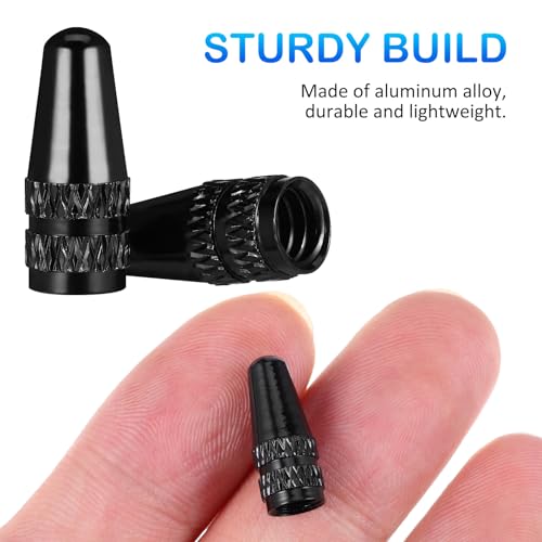 Cubiertas de válvula de neumático 2 piezas negras miniatura 3