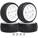 4X RC Tires & Wheels Rims Sets Y Shaped Width:26mm 12mm Hex Drive Hub for 1/10 Scale On Road Touring Racing