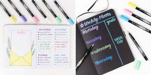 Cuaderno de puntos y rotuladores de pincel Tombow Fudenosuke para organizar tu diario personal 7