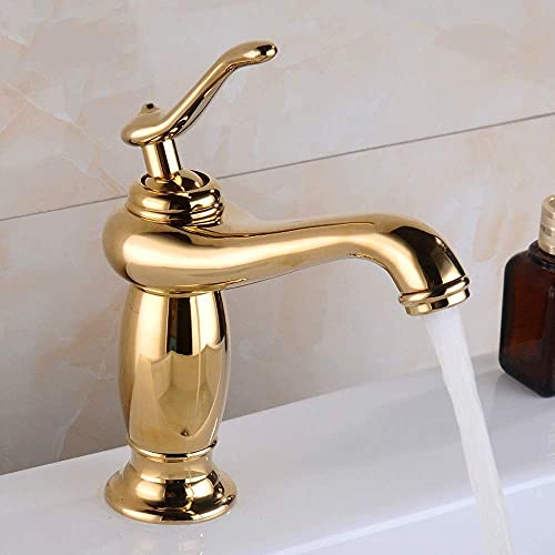 Robinet en laiton doré poli pour un lavabo au style antique haut de gamme