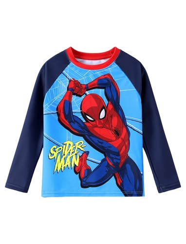 Image of Disney Marvel Spiderman Stitch Rash Guard Shirts Minnie Ariel UPF50+Swim Shirt Boy /Girl Surf Swim Suit Top Kid Swimwear 2-14Y