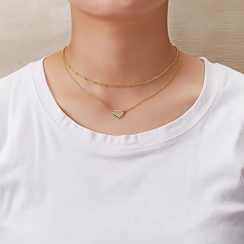 Philip Jones Gold Plated Double Layered Heart Necklace - Image 3