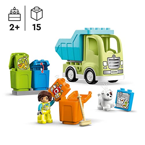 LEGO 10987 DUPLO Recycling-LKW Müllwagen-Spielzeug, Lern- und Farbsortier-Spielzeug für Kleinkinder und Kinder ab 2 Jahren… – Ansicht 2