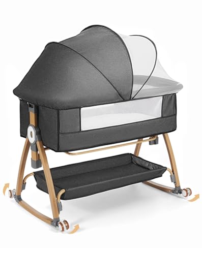 COMOMY 3-in-1 Babybett, Beistellbett Baby, Stubenwagen Baby mit...