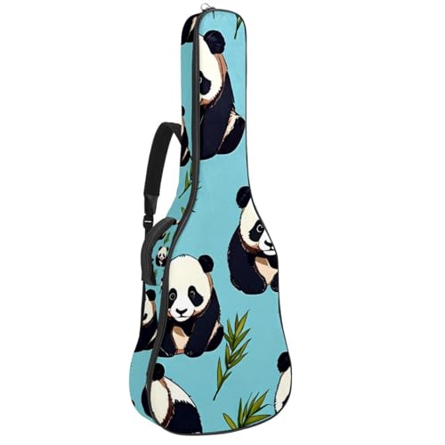 Housse guitare acoustique 40 pouces imperméable bleu motif panda