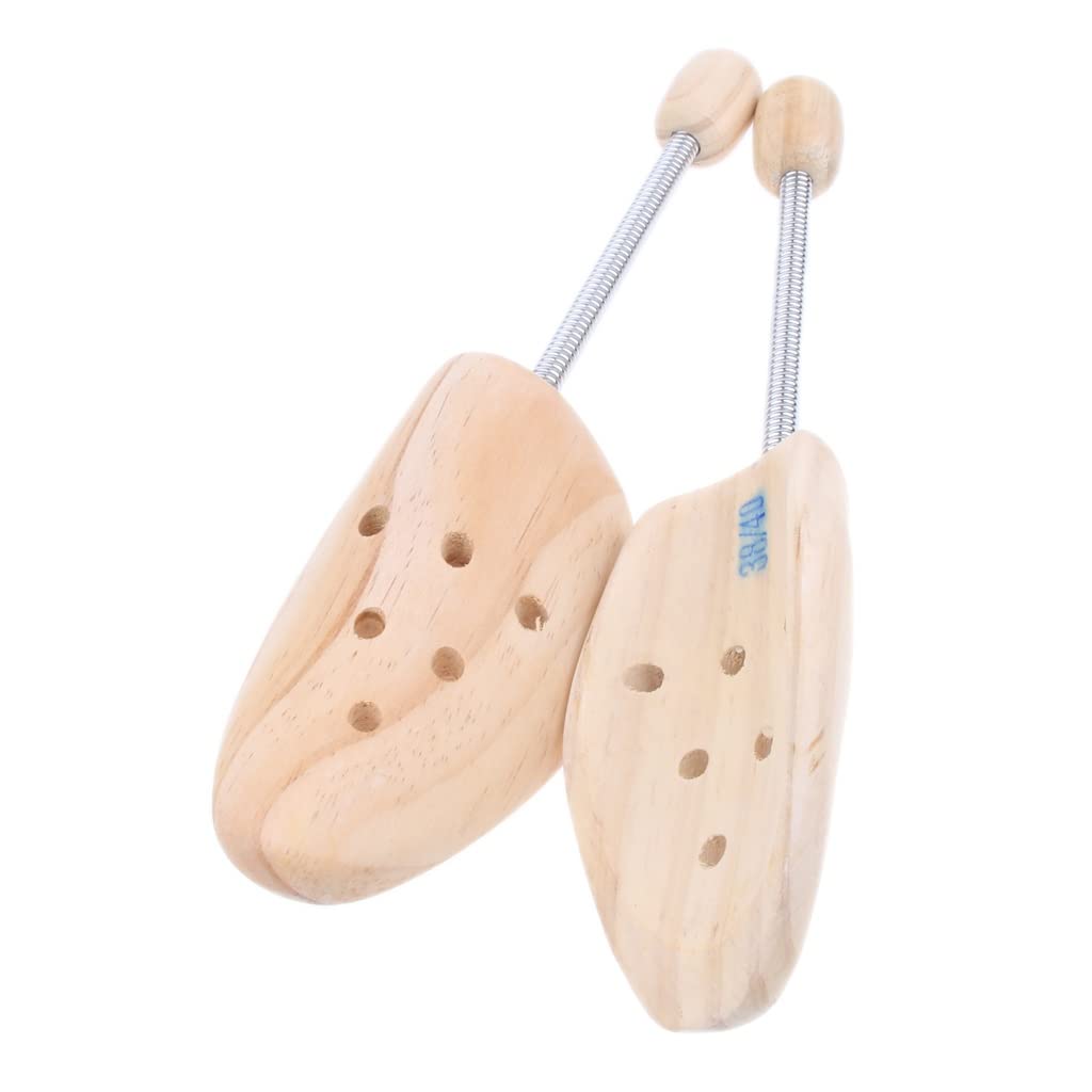 Hombres Mujeres Camilla Madera Zapato de Madera Tree Shaper Coil Spring (Color : Beige, Tamaño : 41-43) (Beige 38)