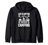 Photo Gallery life is better with camping felpa con cappuccio Photo Gallery life is better with camping felpa con cappuccio