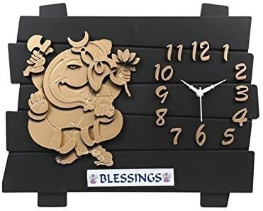 OM Collection Plastic Fashion, Religion Themed Wall Clock (35 x 30 cm, Black)