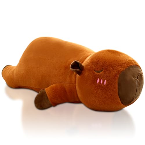 Capybara Plush Toy, 60CM Capybara Plushie Throw Pillow Stuffed Animal Doll Cartoon Stuffed Toy Cushion Doll Plushie Toy Plush Doll Cuddly Animals Dolls Hugging Pillow Seat Cushion Gift for Kids Bike