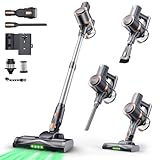 掃除機 コードレス【2025業界初！65Kpa真の超強力吸引＆同クラス最軽量＆自立式＆革新版グリーンLEDライト＆2in1置くだけ充電スタンド＆次世代LED液晶ディスプレイ】55分連続稼働 Yuuscc サイクロン 掃除機 コードレス 掃除機 550Ｗ 3段吸引力 伸縮型パイプ 絡まないヘッドHEPA多重濾過着脱式バッテリー低騒音 フロア/カーペット/ソファー/カーテン/本棚/車3年保証年末お掃除