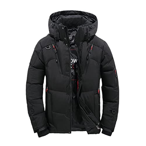 Dicke, warme Winterjacke für Herren, mit Kapuze, dicker Entendaunen, Parka-Mantel, lässig, schmal, Herren-Mantel mit vielen Taschen