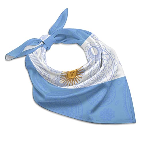 Argentina Paisley Flag Kerchief Square Silk Like Scarf Print Turban Bandanas Party Favor Scarf Headband Handkerchiefs
