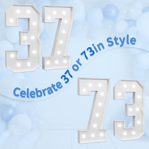 Image of imprsv Marquee Numbers Large 37th-Birthday Decorations: 4ft Light Up Number