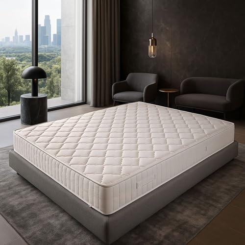 Provence literie Matelas Tissu Ignifugé Non Feu 140x200 x 15,5 cm - Très Ferme - Ame Poli Lattex Haute Résilience - hypoallergénique