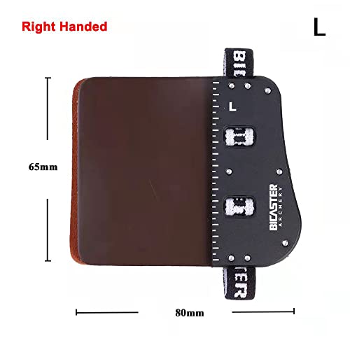 Bicaster Sp3 Barebow Finger Tabs Cowhide Face+Aluminum Plate (Large, Right Handed) #TOP6
