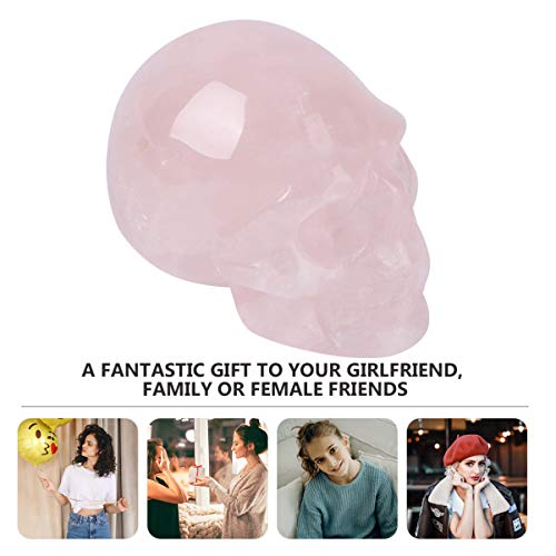 Garneck Cabeça de crânio humano de cristal de quartzo, caveira, cristal, pedra humana, estátua de ca