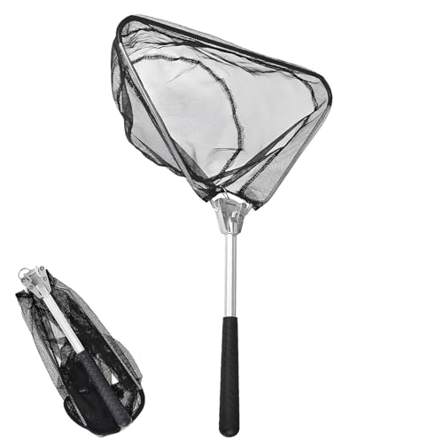1 Stück Fischernetz Kescher Angeln Teleskop Kescher, Fischernetz Klappbar Kompakt Angel Kescher Teich Karpfenkescher Outdoor Fischkescher...