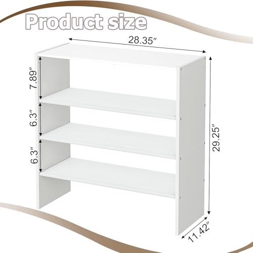 Image of X-cosrack 5 Tier Shoe Rack, Stackable Shoe Organizer for Closet, Large Vertical Shoe Shelf with MDF Wood Side Panels & Metal Top, Waterproof Oxford Fabric Shoe Storage for Entryway, Zapateras
