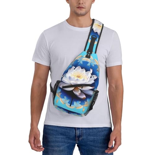 Mochila cruzada de flores estilo asiático para senderismo unisex miniatura 7