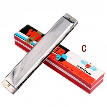 SoukedSUZUKI W-24 24 Hole Polyphony Harmonica Key of C Winner-24