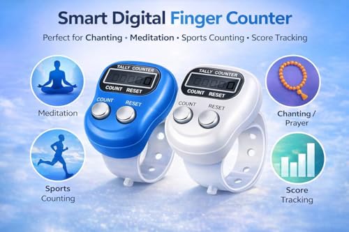 Image of 10 PCS Digital Finger Counter with Adjustable Strap & LCD Display | Electronic Hand Tally Counter with Reset Button for Japa, Chanting, Meditation, Prayer, Sports, Golf, Knitting & Score Tracking