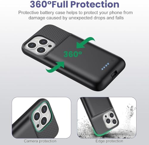 Image of Battery Case for iPhone 13 /13 Pro /14, Upgraded 7500mAh Ultra-Slim Portable Charging Case Rechargeable Protective Extended Charging Cover Only for iPhone13 /13 Pro /14 Battery Pack (6.1 Inch), Black