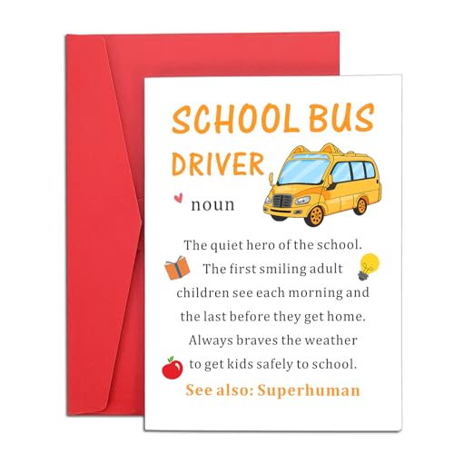 Bus Driver Gifts for Women Men School Bus Driver Christmas Card Bus Driver Appreciation Gifts for Women Thank You Card for Bus Driver Birthday Card Gifts Last Day of School Gifts for Bus Driver