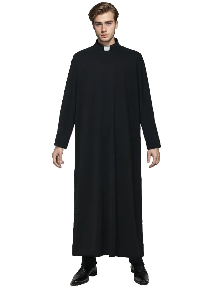 BPURB Prêtre Soutane Toga avec col à onglet, pour homme, clergé, chaire, vétérinaire, prêtre, église