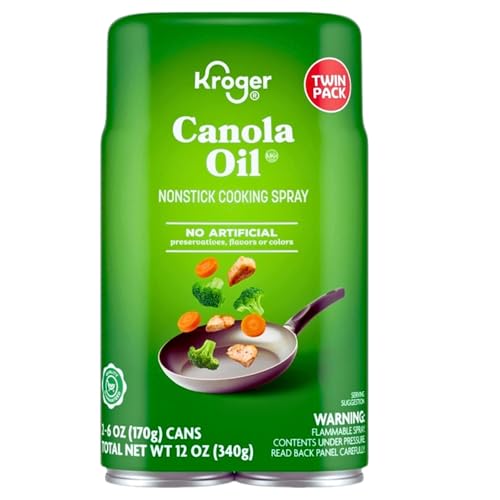 Canola Oil Nonstick Cooking Spray, Zero-Calorie, Even Mist, 6 oz, Pack of 2, for Baking, Grilling and Air Frying