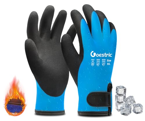 GOESTRIC 100% Waterproof Winter Work Gloves With Grip for Men
