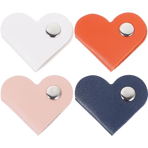 POPETPOP 8pcs Heart Shaped Cable Organiser Portable Data Cord Protectors Snap Buckles Wire Hider for Cables Headphone Cord Organiser