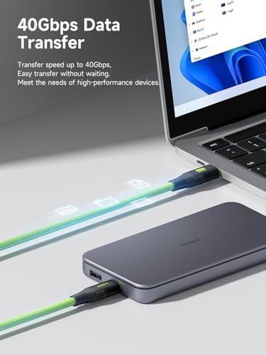 Image of Hagibis USB 4 Cable, 3.3ft Silicone USB C 240W Fast Charging Cable with 8K@60Hz 40Gbps Data Transfer Thunderbolt 4 /3 Video Cord for iPhone 15 /15 Pro Max, iPad, MacBook (90 Magnetic, Silicone)
