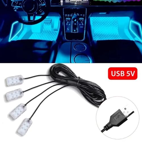 Luz de ambiente de coche LED USB con modo de música y diseño multicolor 7