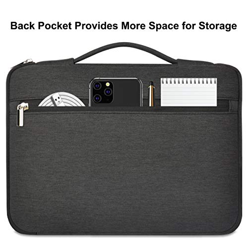 HESTECH Chromebook Case,11.6"-13 inch Water Repellent Polyester Vertical Protective Laptop Sleeve Bag Handle Front Pockets for Acer/HP/Samsung/MacBook air/Surface Pro3/4,Black - Thumbnail 5