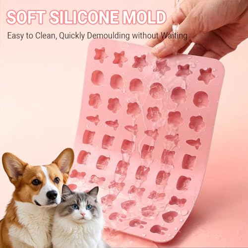 4 Stück Backmatte Hundekekse, Silikon Backmatte für Hundeleckerlies, Backmatten für Hundeleckerlies mit Teigschaber & Backpinsel, BPA-frei Hundebackmatten Silikon für DIY-Hundekekse und Schokolade