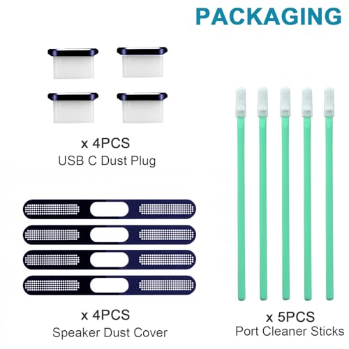 Image of USB C Dust Plug,USB C Port Cover Type C Charging Port Plug Cover Speaker Dust Cover,Accessories for iPhone 17 and 17 Pro (Dark Blue, for iPhone 17 /17 Pro)