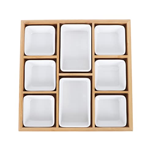 BRIGHTFUFU 1 Set Platter Breakfast Tray Divided Serving Dishes Food Service Trays Chips and Dip Serving Plate Wedding Snack Tray Cutlery Tray Bacon Tray Snack Container Yellow