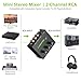 LiNKFOR Stereo Audio 2 Channel Mixer Mini Stereo Mixer,RCA Stereo Audio Mixer, Dual-Channel Audio Mixing for Computer, Gaming console, TV, CD player and all standard RCA-equipped Devices