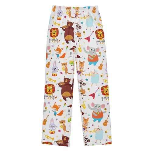 ZZXXB Bear Violin Boys Long Pants Soft Trousers Elastic Waist Kids Lounge Bottoms with Pockets S-XL