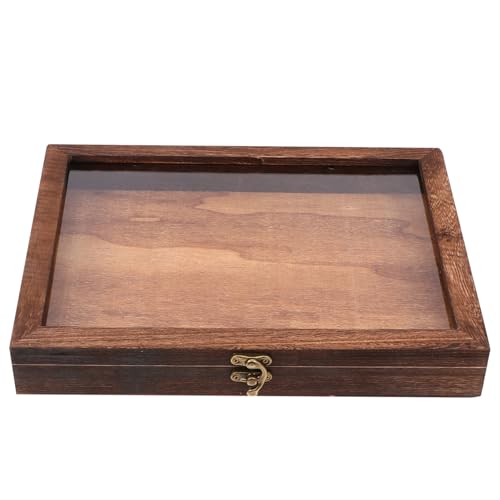CONGARTENO Chic Butterfly Specimen Box Wooden Lid Display Case for Collectibles Storage