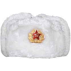 Cargador Frontal Ruso MFH Ruso Invierno Ruso Gorra Blanco con Placa tamaño XL