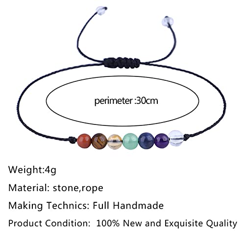 9Pcs Multistyle Healing Crystal Stone Bead Strand Card Bracelets Handmade Adjustable Wax Rope Yoga Amethyst Tigereye Chakra Bracelets For Women Men Meditation Relax Anxiety Jewelry Gift (All) #TOP4