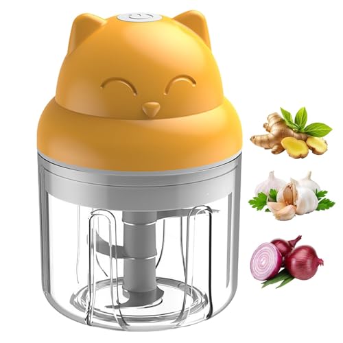 tritatutto elettrico, tritacarne l'aglio elettrico | tritacarne l'aglio e contenitore di immagazzinaggio | Taglierina in acciaio inossidabile, ricaricabile, potente processore alimentare wireless