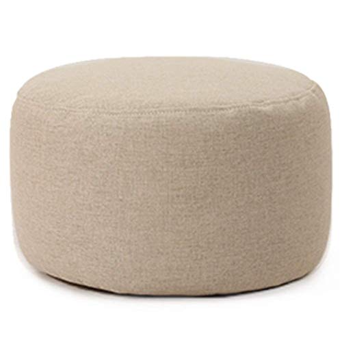 Repose-pieds en tissu beige avec tabouret de salon bas - 2