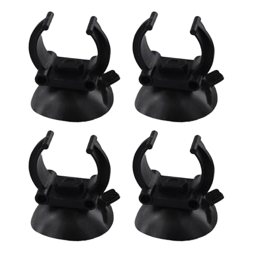 Serenophile Clips de repuesto para calentador de acuario con ventosas para termostato de pecera y barras de lluvia, ventosas de resina de 35 mm de diámetro para sujetar tubos de 2,5 cm, color negro